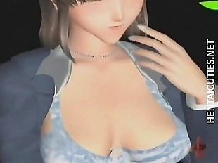 3D anime angel gets pussy rubbed - 5 min